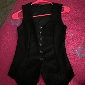 Stylish Black Button-Up Vest